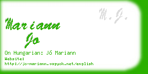 mariann jo business card