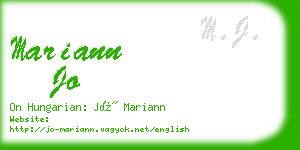 mariann jo business card